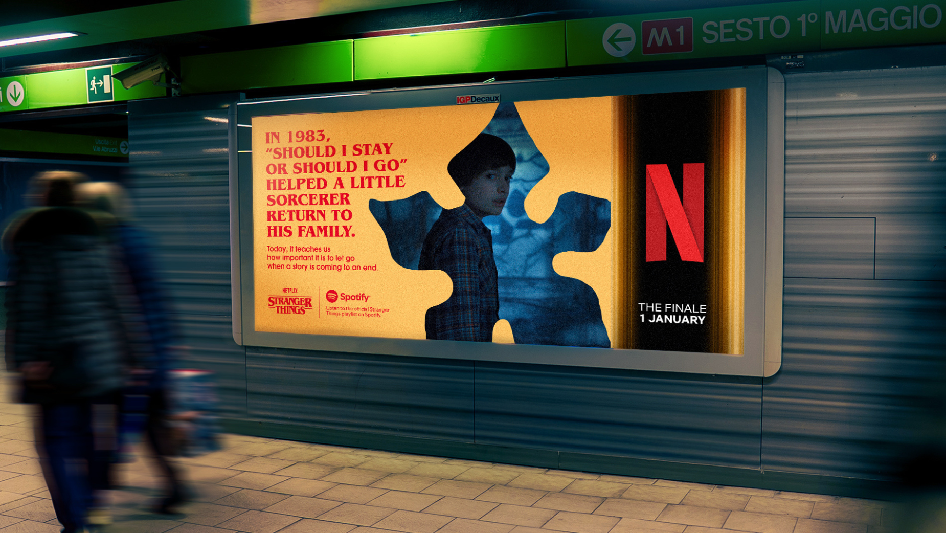 OOH campaign visuals for Netflix and Spotify Stranger Things soundtrack farewell