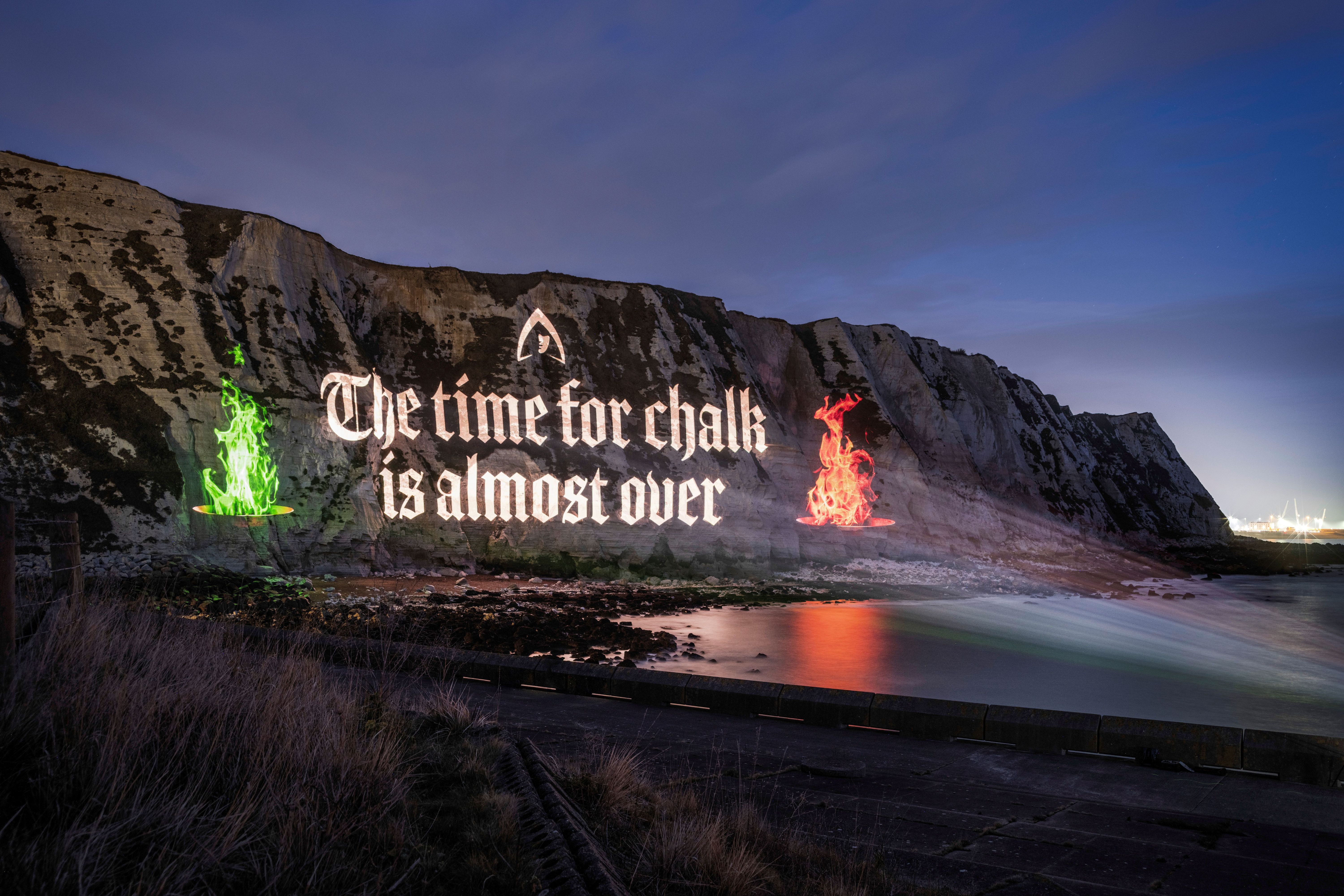 Photo inspiration: Fresh Look at Bbc Creative Lights Up White Cliffs Of Dover Ahead Of