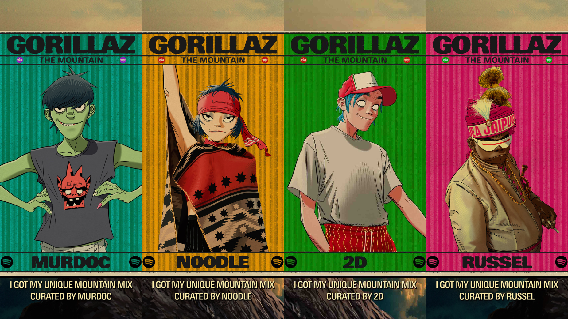 Gorillaz and Spotify Gamify 'The Mountain' with 4 Murals Blending