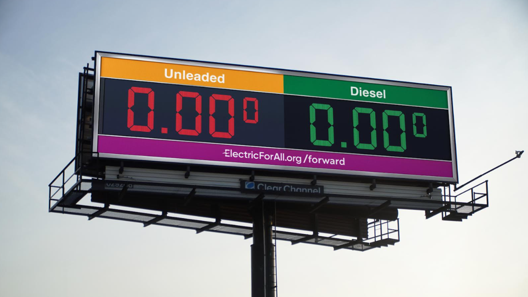 Gas prices EV campaign billboard