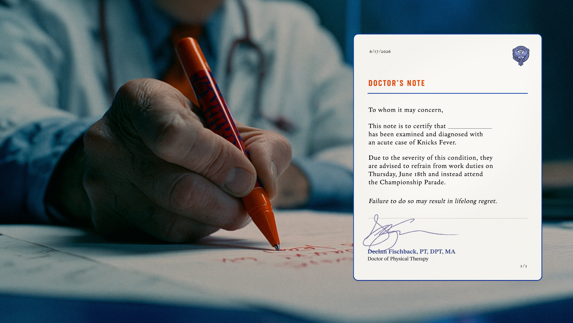 Mother New York Encourages Fans to “Take A Knick Day