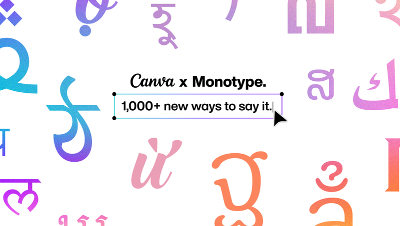 Canva 与 Monotype 新增亚洲文字字体样式的示例画面
