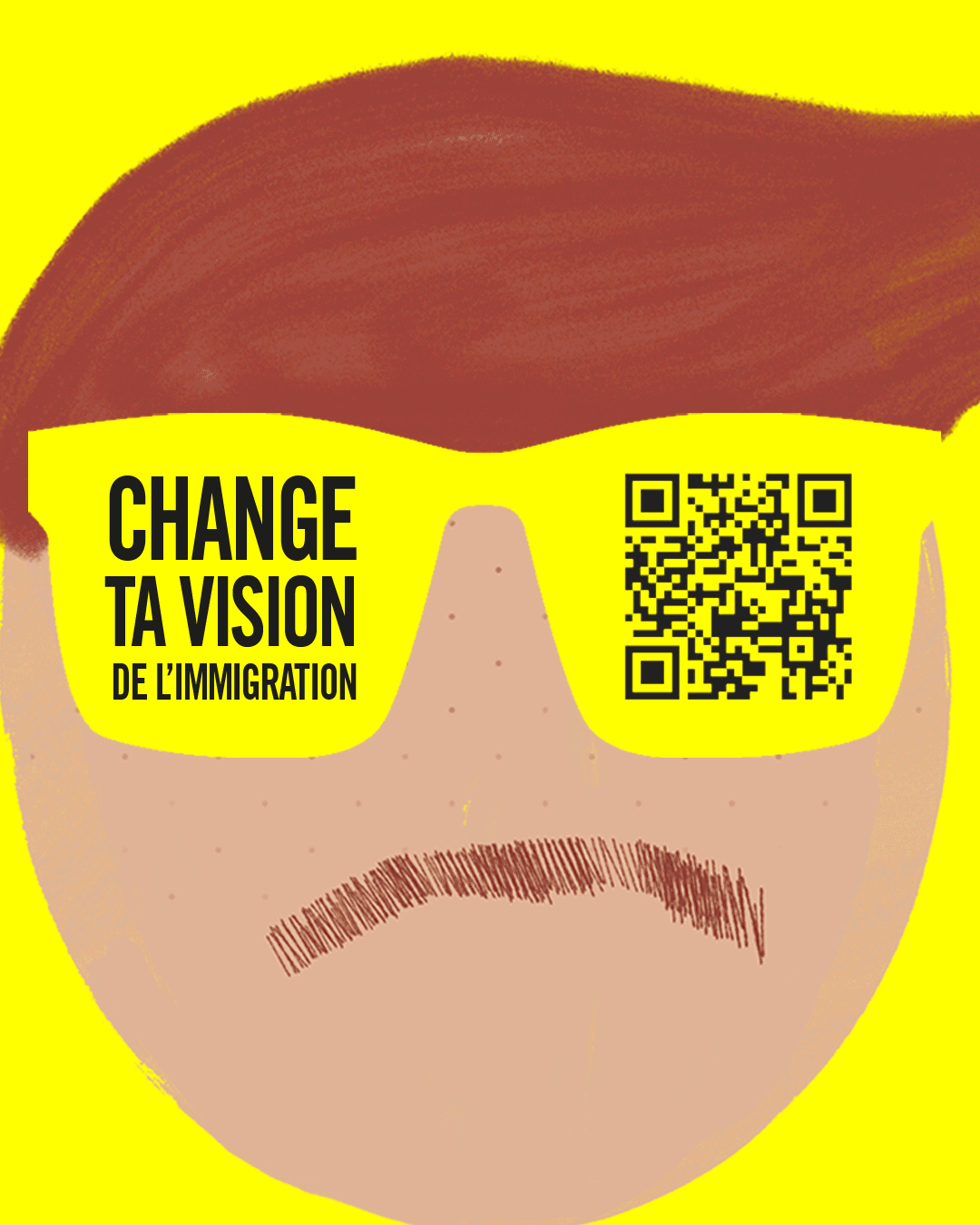 Amnesty International Change Your Perspective giant yellow glasses campaign
