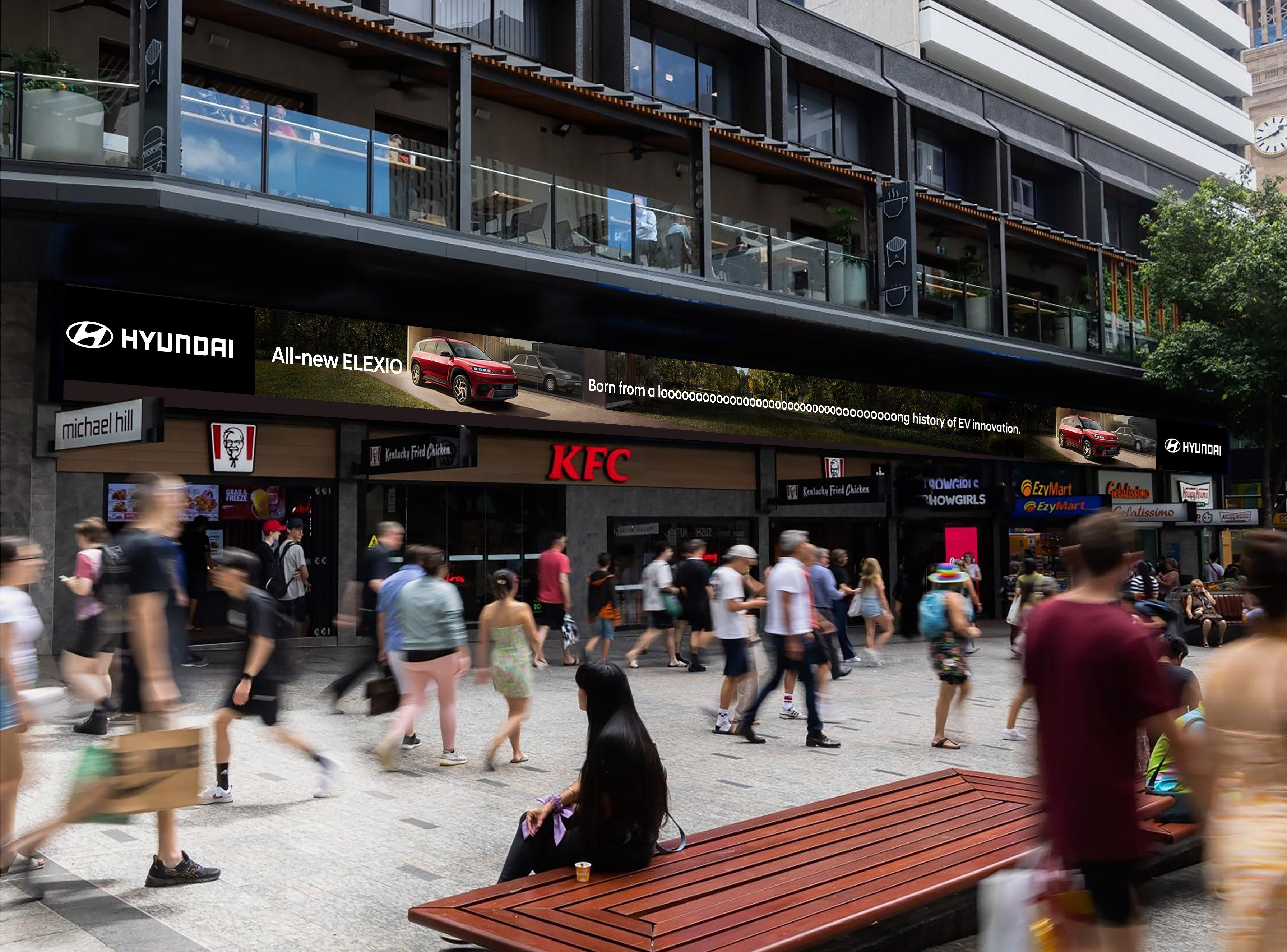 Ejecución OOH larga de Hyundai en publicidad exterior