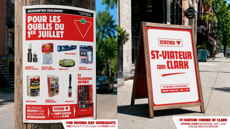 Station CT vending machine outdoor advertising Montréal
