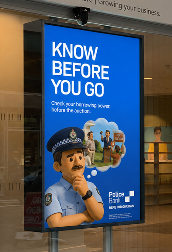 Police Bank Here For Our Own branch branding and visual identity