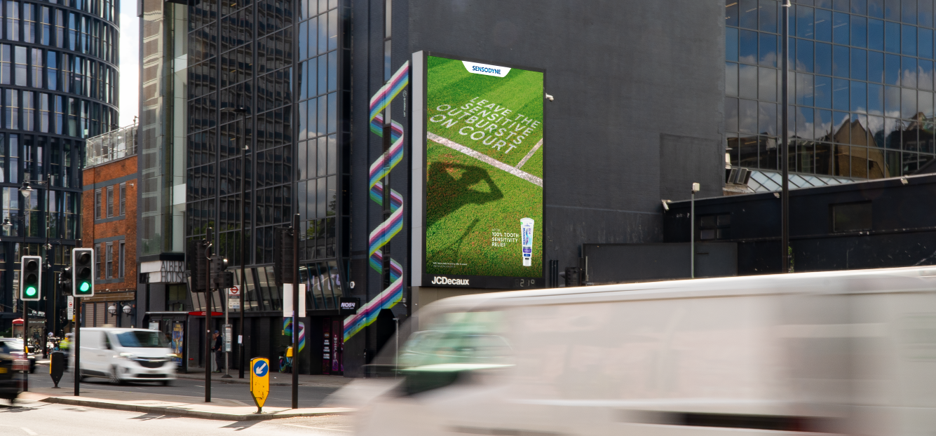 Sensodyne OOH campaign during the UK tennis season