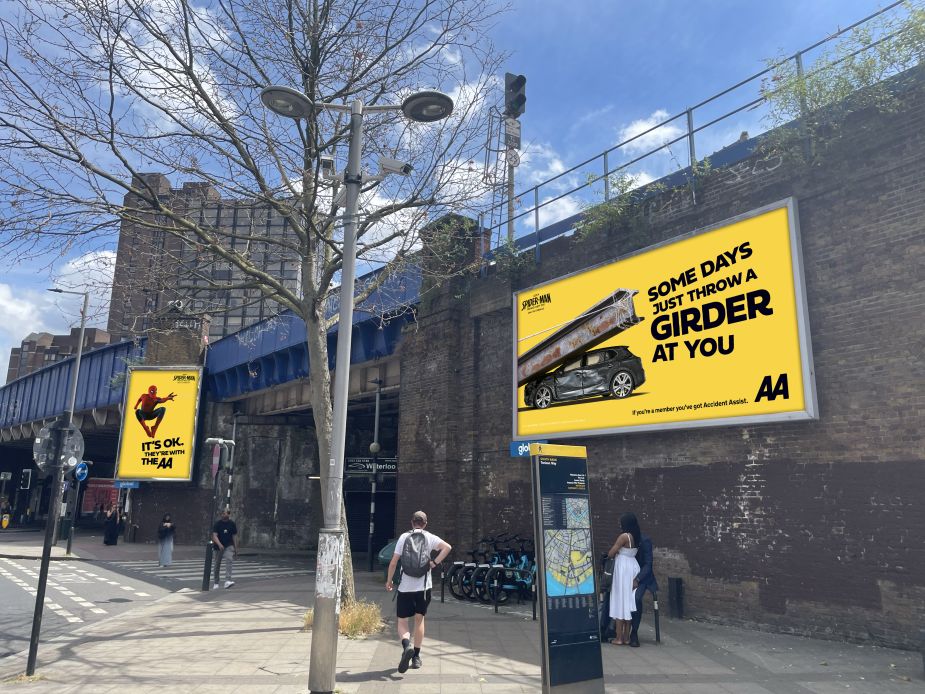 The AA Spider-Man Brand New Day OOH campaign
