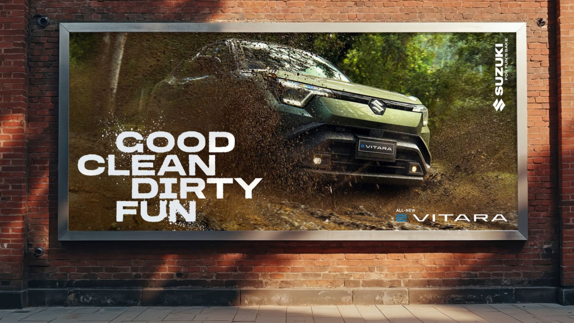 Suzuki e VITARA Good Clean Dirty Fun outdoor advertising campaign