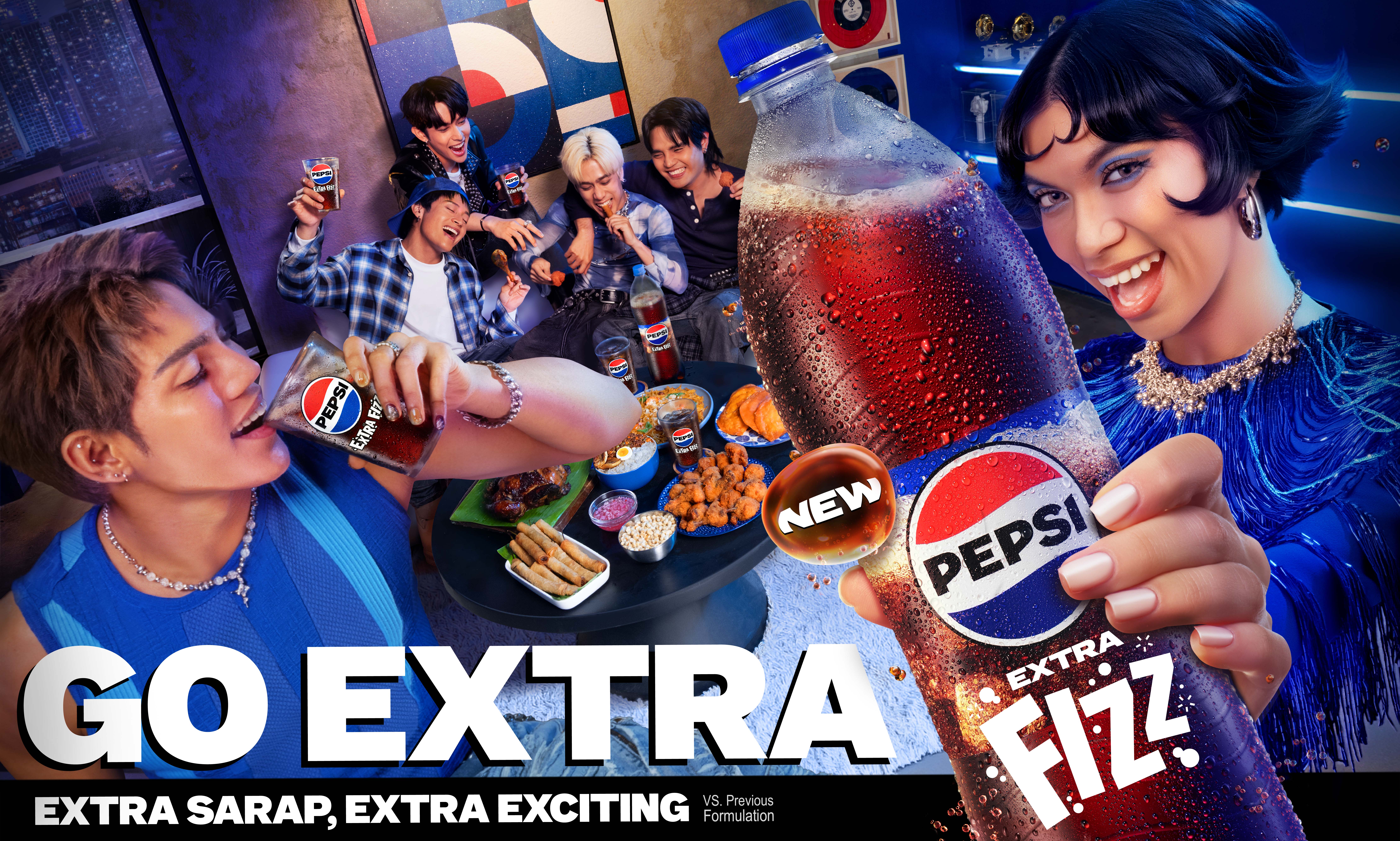 Pepsi Extra Fizz campaign key visual featuring SB19 and Mimiyuuuh