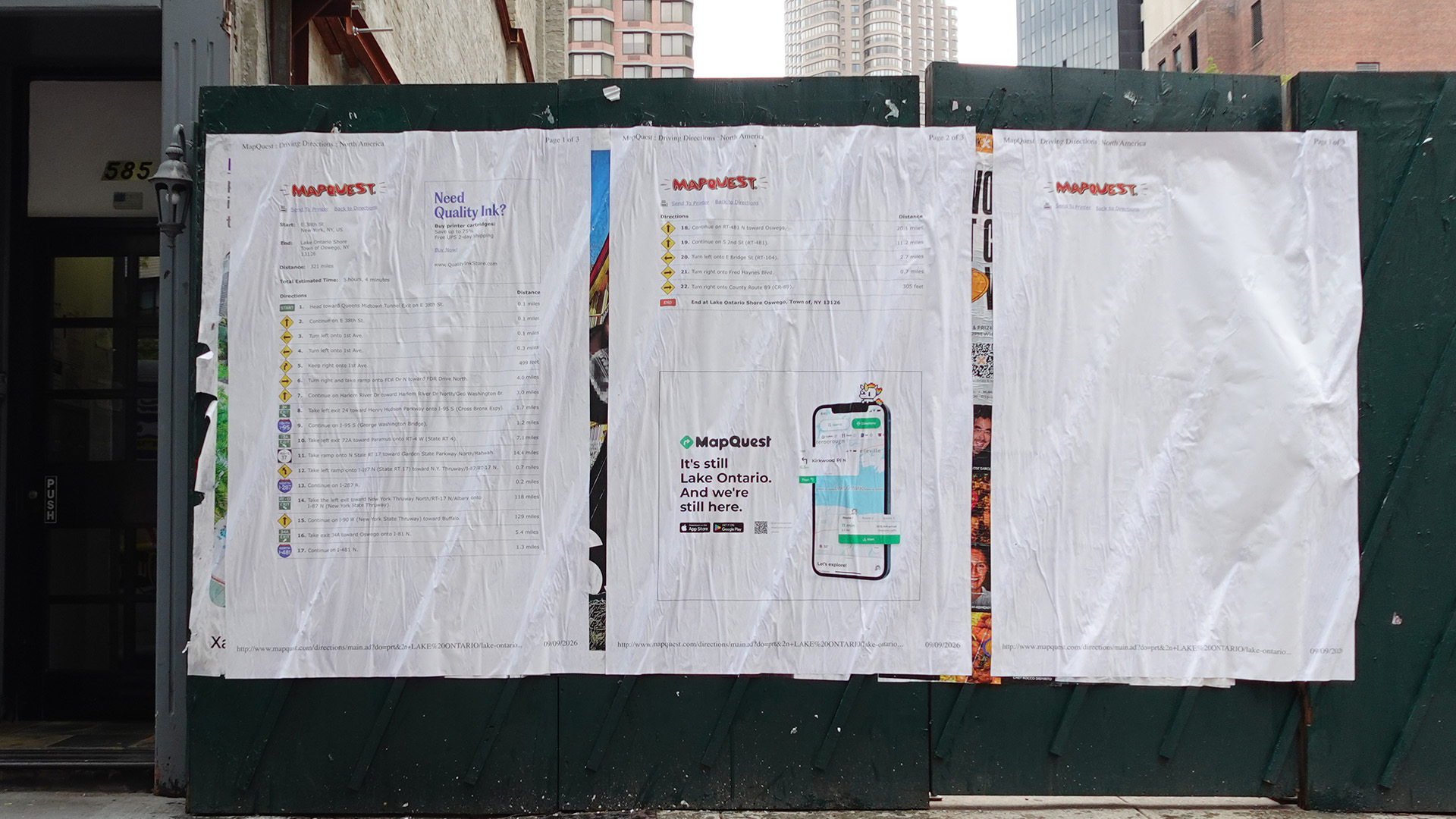 MapQuest recrea sus antiguas instrucciones impresas en Nueva York